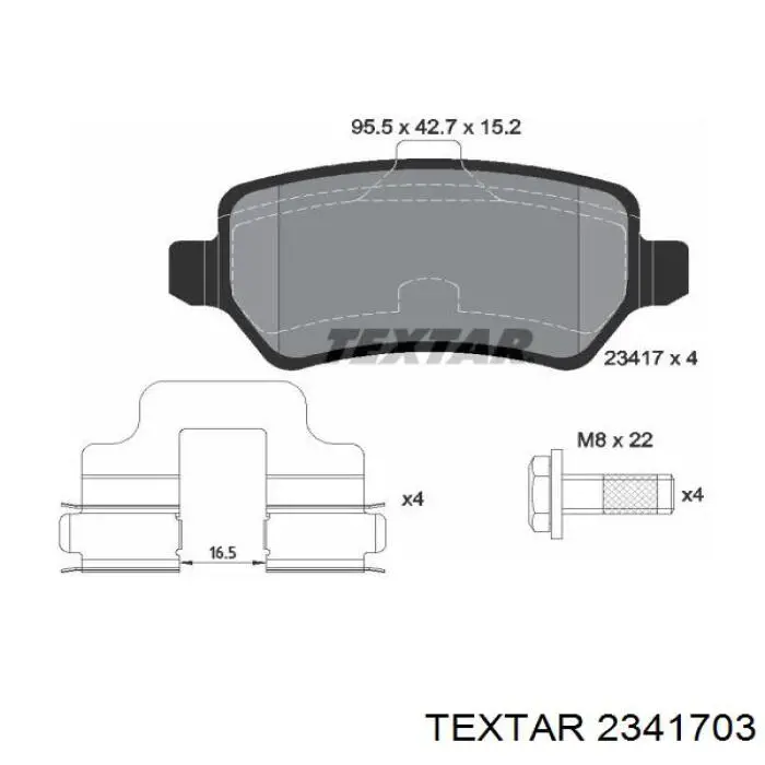2341703 Textar Pastillas freno traseras