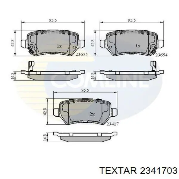 Comprar 2341703 Textar Pastillas de freno traseras