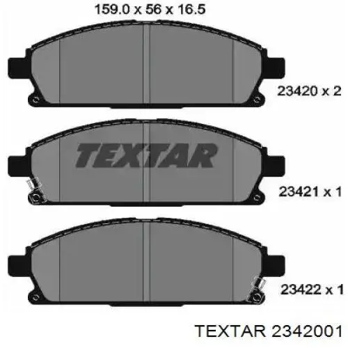 Comprar 2342001 Textar Pastillas delanteras de freno