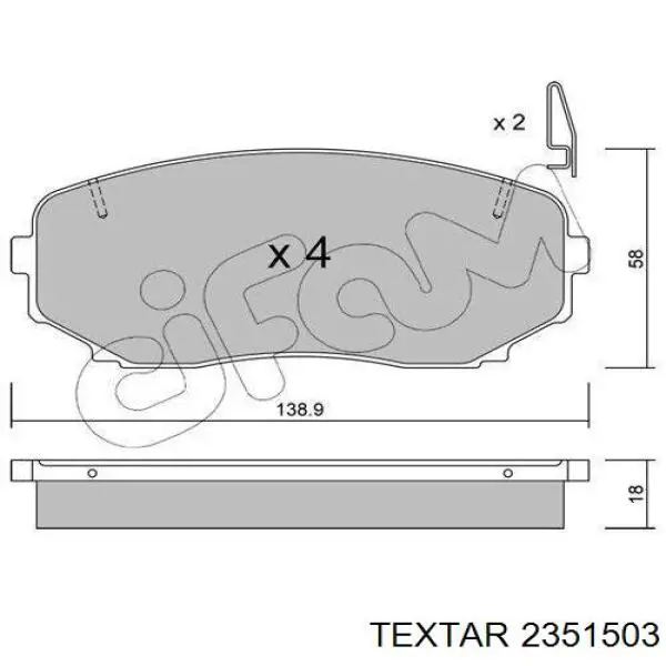Comprar 2351503 Textar Pastillas delanteras de freno
