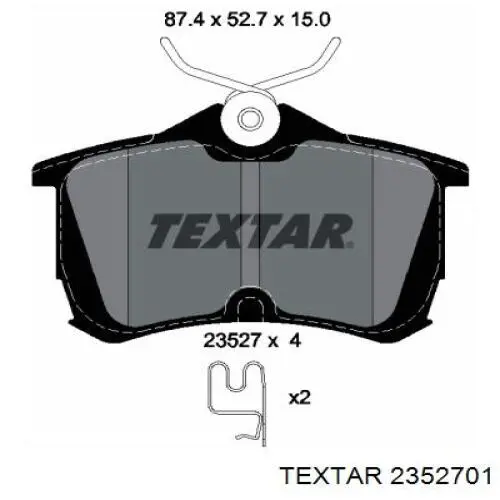 2352701 Textar pastillas de freno traseras