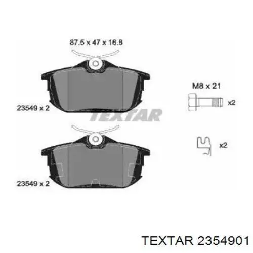 Pastillas traseras de freno Textar 2354901 precio, desde 23,37 EUR