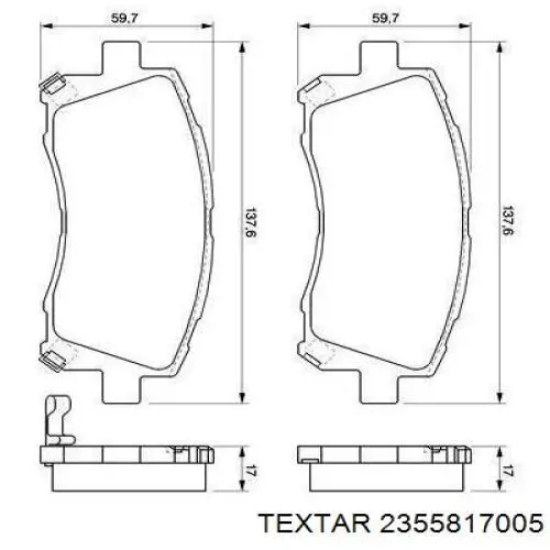 Pastillas de freno delanteras Subaru Legacy 3 BE, BH