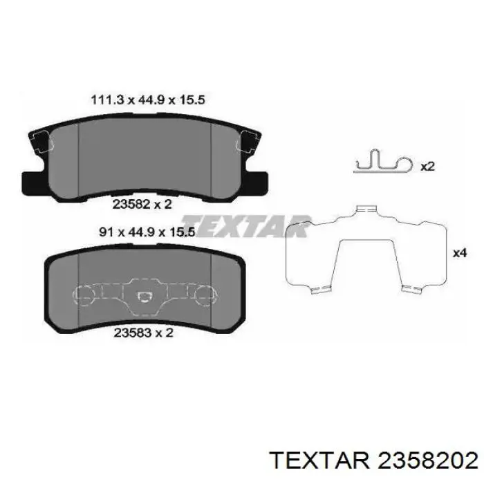 Comprar 2358202 Textar Pastillas de freno traseras