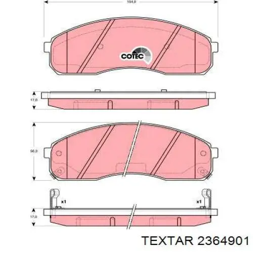 2364901 Textar pastillas de freno delanteras