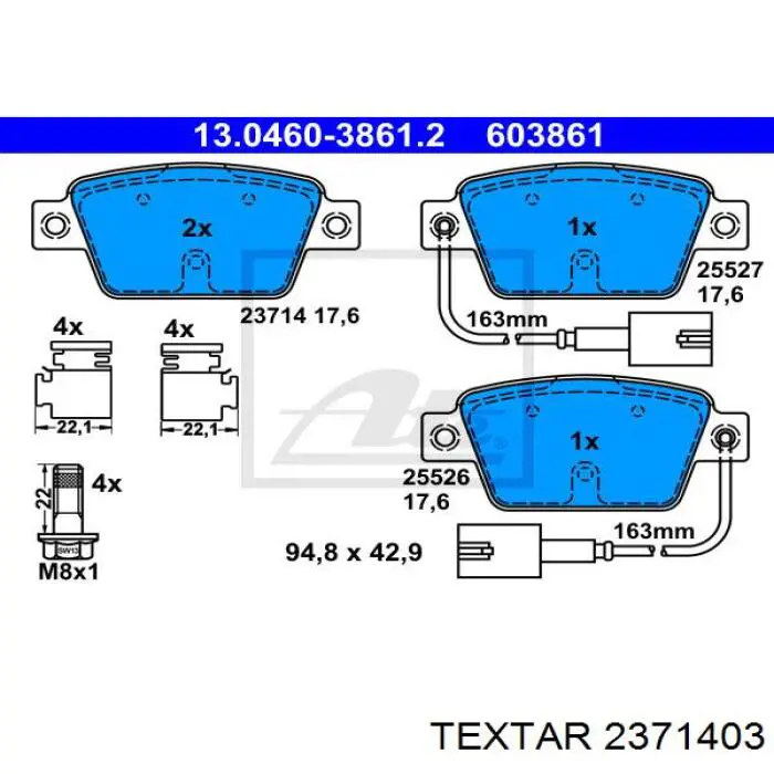 2371403 Textar pastillas de freno traseras