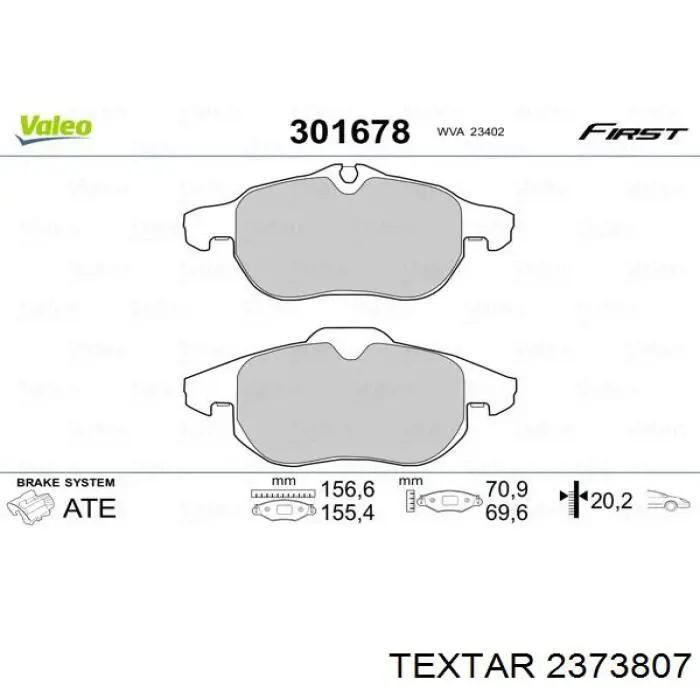 2373807 Textar pastillas de freno delanteras