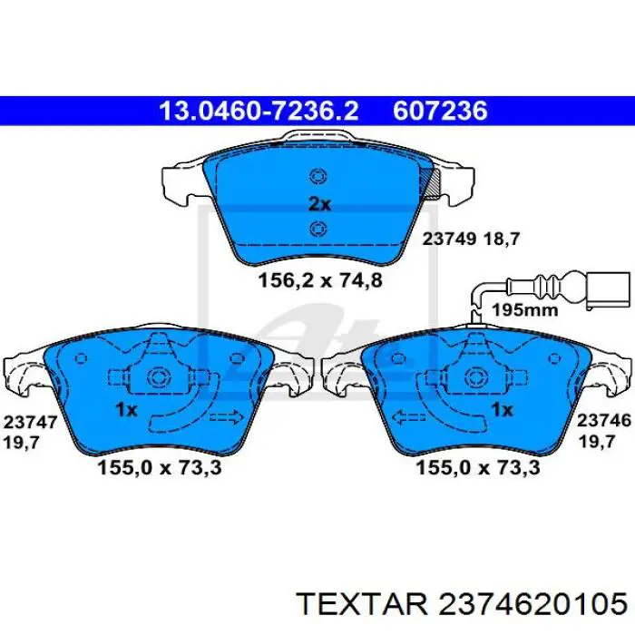 Comprar 2374620105 Textar Pastillas delanteras de freno