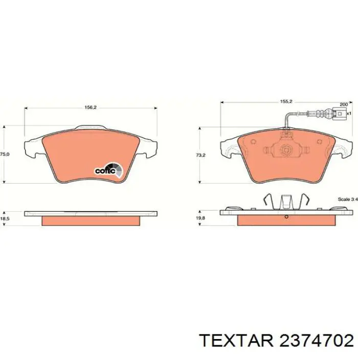 Pastillas de freno delanteras Volkswagen Transporter 7HA, 7HH, 7EA, 7EH