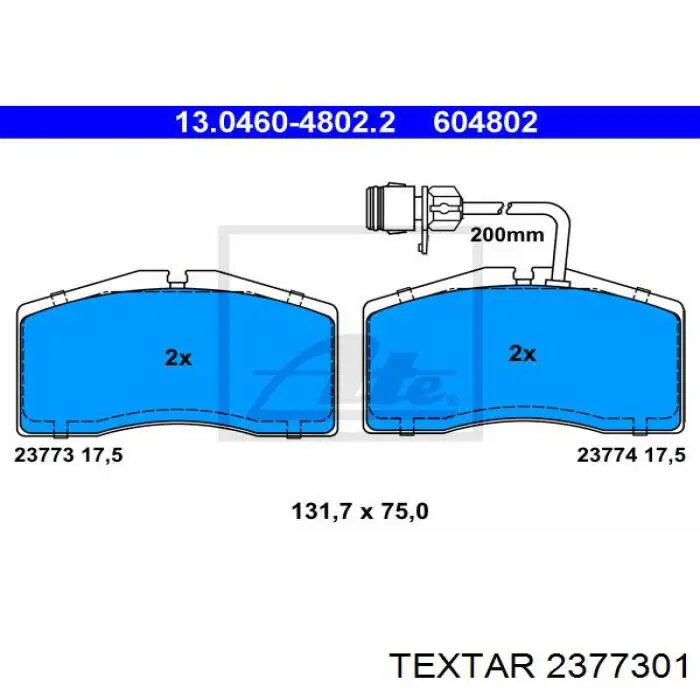 2377301 Textar pastillas de freno delanteras