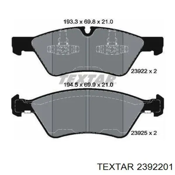 Comprar 2392201 Textar Pastillas delanteras de freno