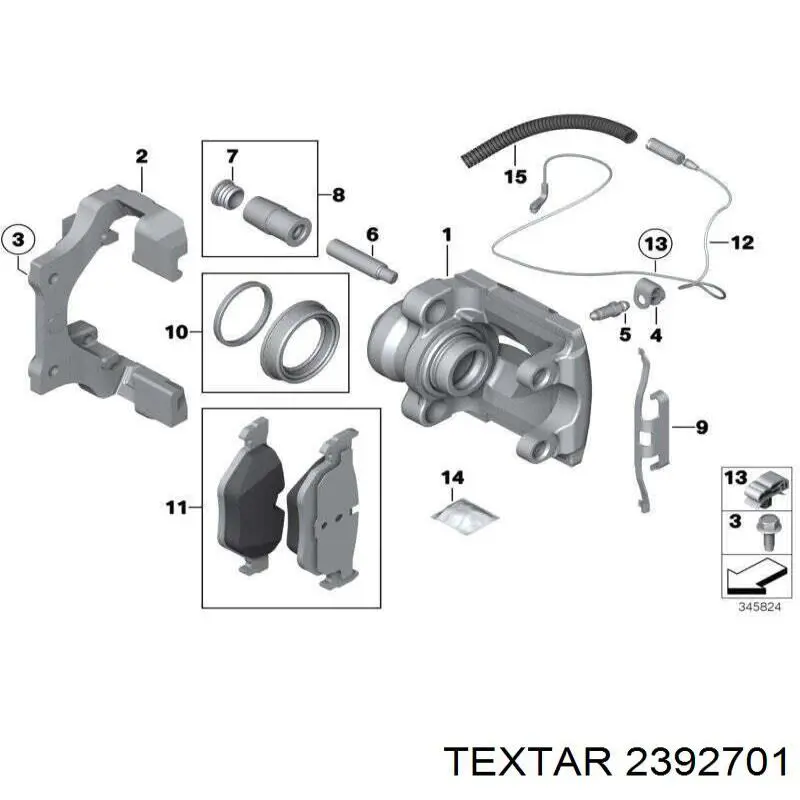 Pastillas de freno traseras 2392701 Textar