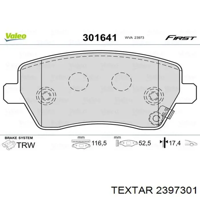 Pastillas freno delanteras Textar 2397301 precio, desde 18,75 EUR