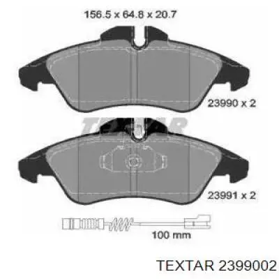 Pastillas de freno 2399002 Textar