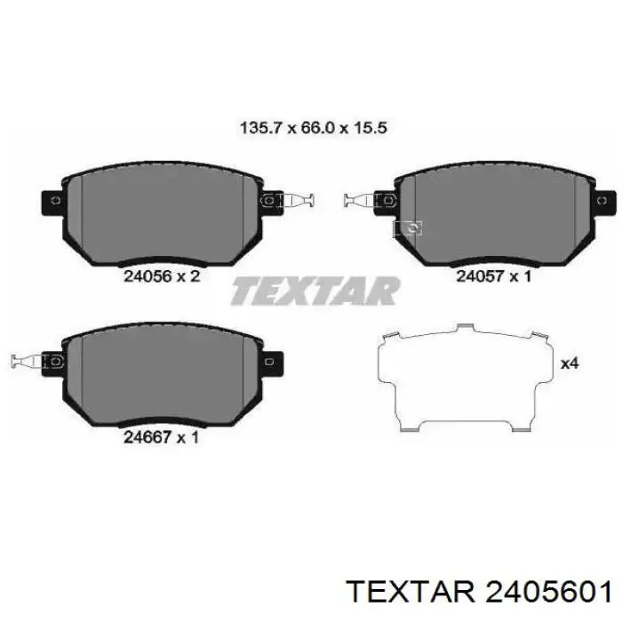 Comprar 2405601 Textar Pastillas delanteras de freno