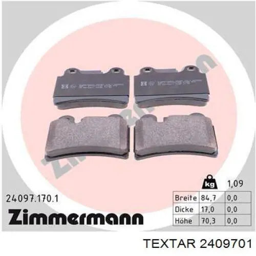 Pastillas traseras de freno Textar 2409701 precio, desde 45,01 EUR