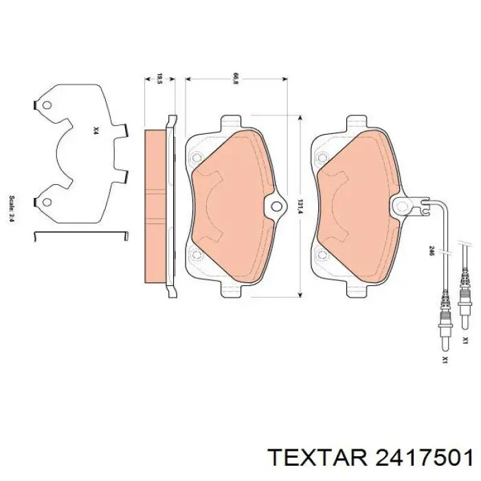 Pastillas freno delanteras Textar 2417501 precio, desde 63,82 EUR