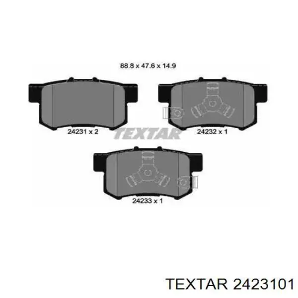 Pastillas de freno traseras 2423101 Textar