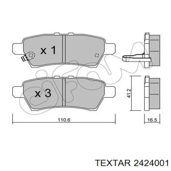 2424001 Textar pastillas de freno traseras