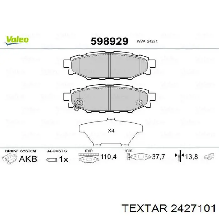 Pastillas traseras de freno Textar 2427101 precio, desde 24,42 EUR