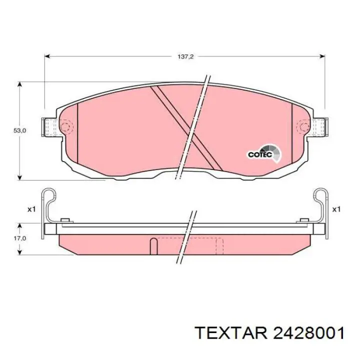 Pastillas de freno 2428001 Textar