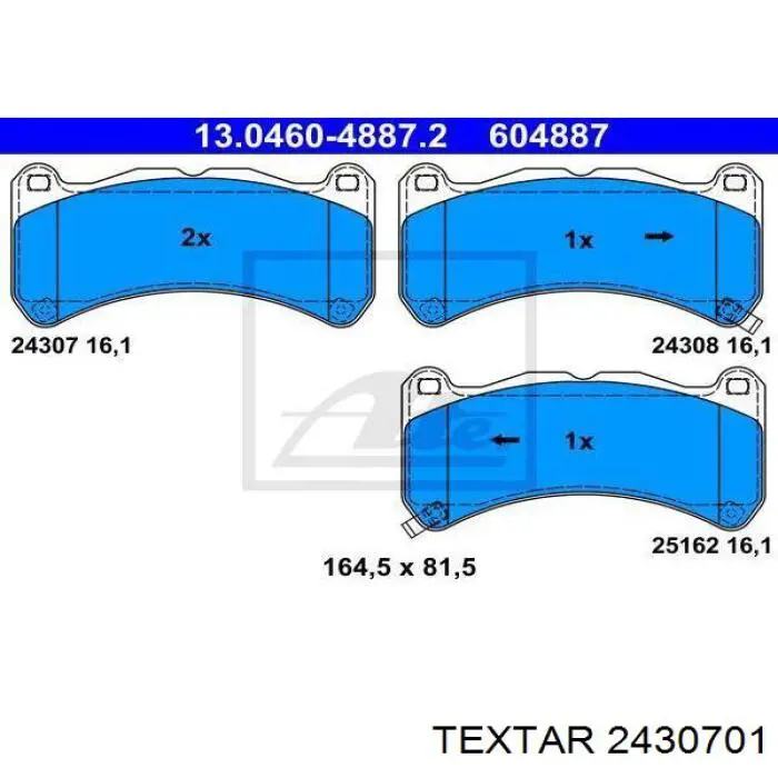 2430701 Textar pastillas de freno delanteras