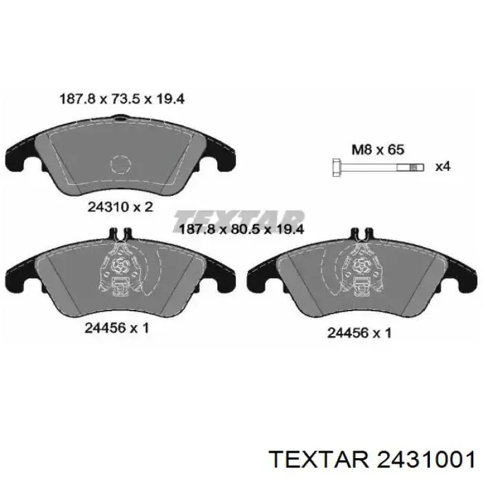 Comprar 2431001 Textar Pastillas delanteras de freno