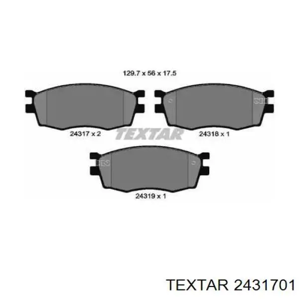 Pastillas de freno 2431701 Textar