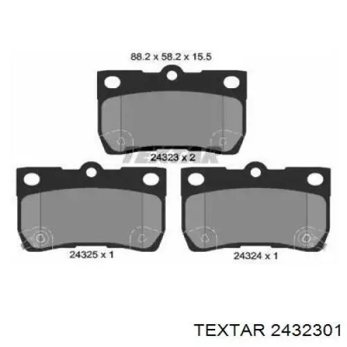 Pastillas traseras Textar 2432301