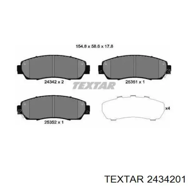 Pastillas freno delanteras Textar 2434201 precio, desde 39,07 EUR