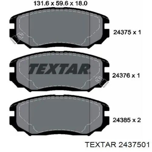 2437501 Textar pastillas de freno delanteras