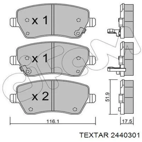 2440301 Textar pastillas de freno delanteras