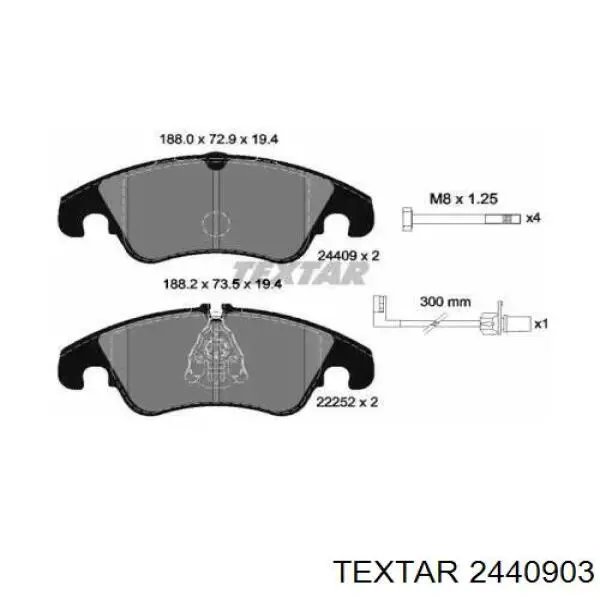 Pastillas de freno 2440903 Textar