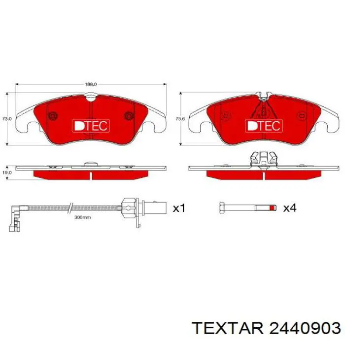 2440903 Textar Pastillas delanteras
