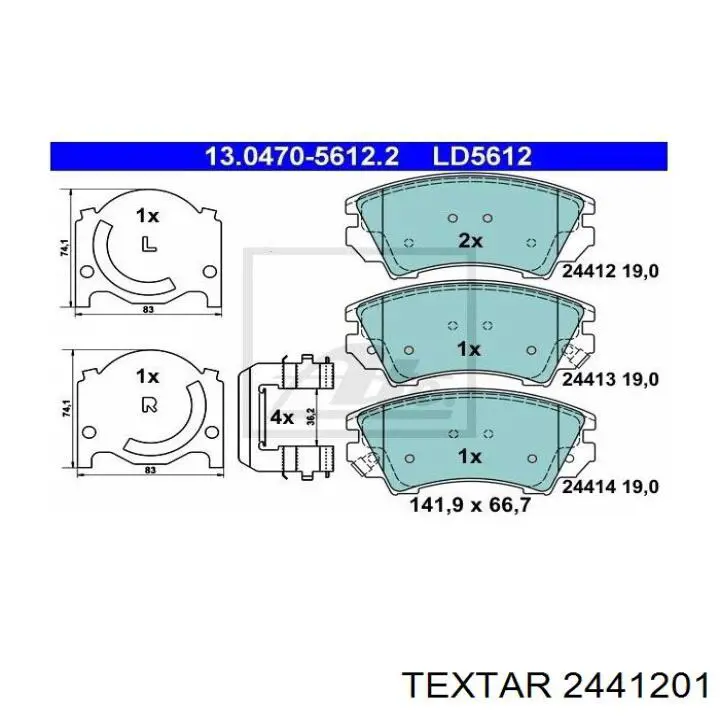 Comprar 2441201 Textar Pastillas delanteras de freno
