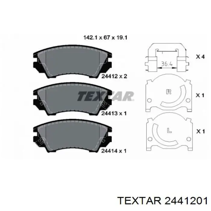 2441201 Textar pastillas de freno delanteras