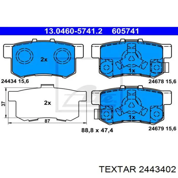 2443402 Textar pastillas de freno traseras