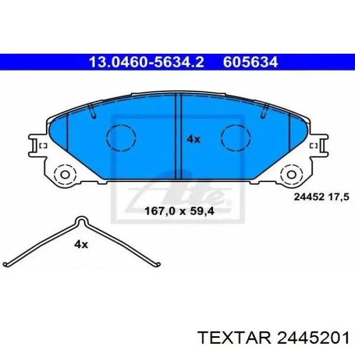 Pastillas de freno 2445201 Textar