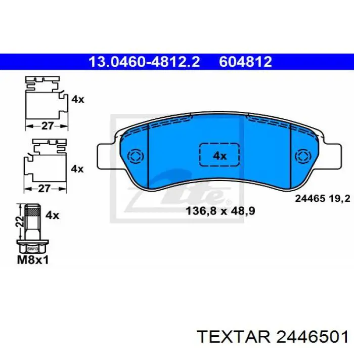 Comprar 2446501 Textar Pastillas de freno traseras