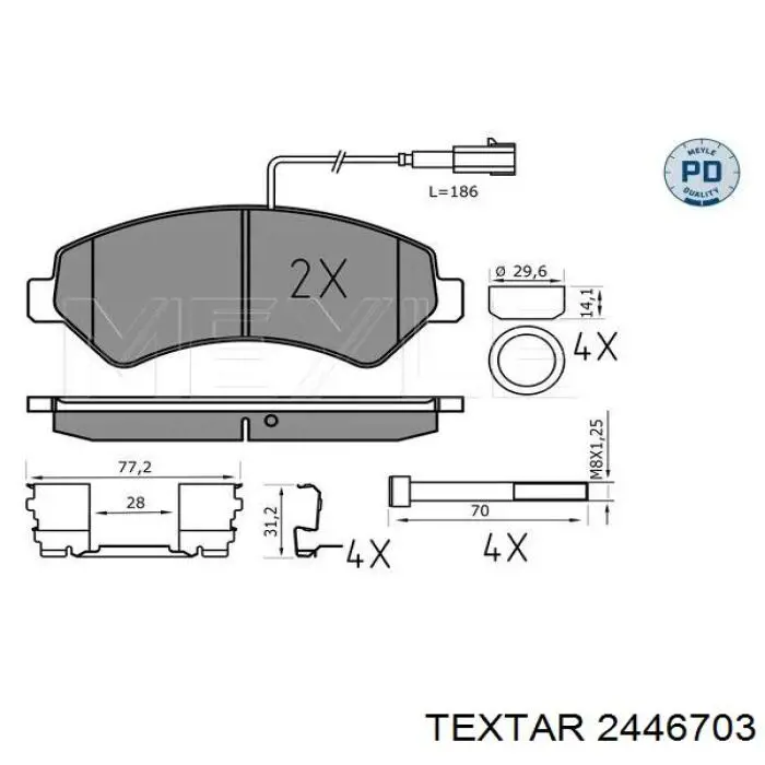 Pastillas freno delanteras Textar 2446703 precio, desde 31,12 EUR