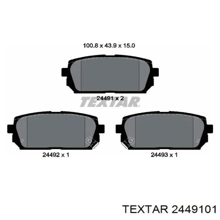 2449101 Textar pastillas de freno traseras