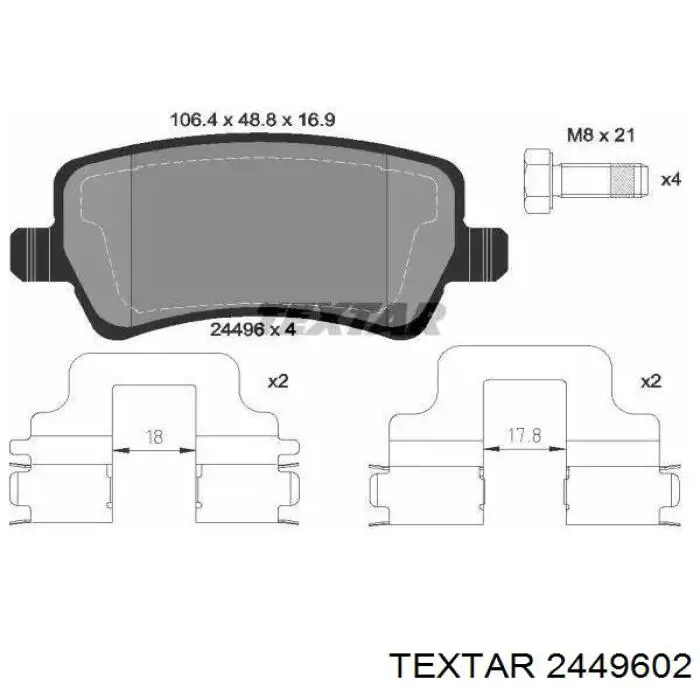 Pastillas traseras de freno Textar 2449602 precio, desde 25,64 EUR