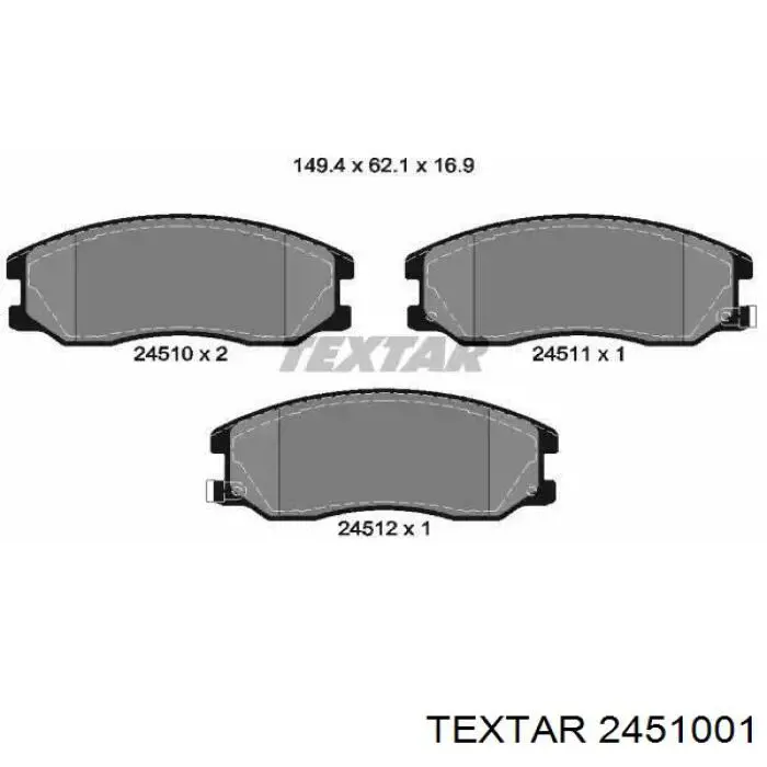 Comprar 2451001 Textar Pastillas delanteras de freno