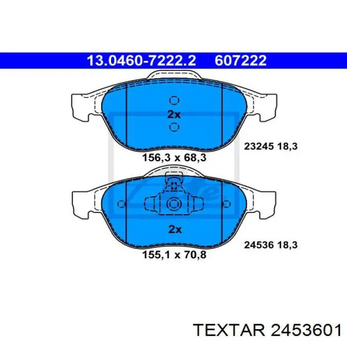 2453601 Textar pastillas de freno delanteras