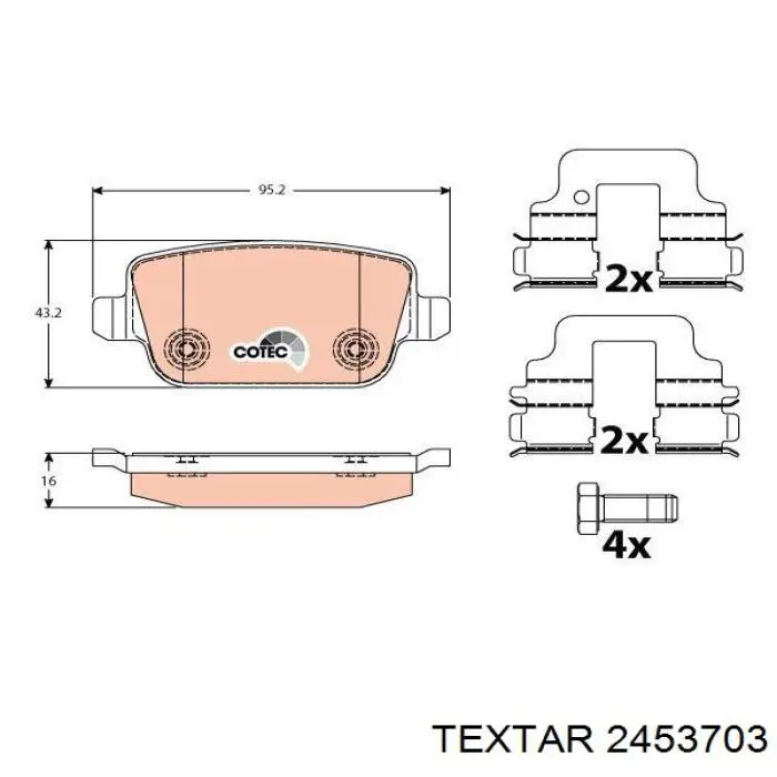 Pastillas traseras Textar 2453703