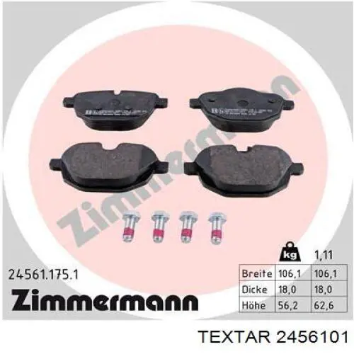 Comprar 2456101 Textar Pastillas de freno traseras