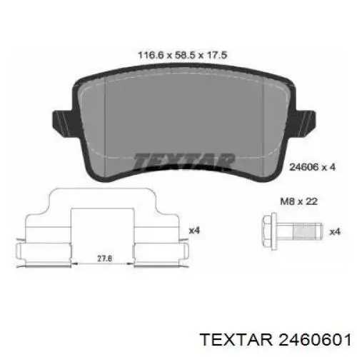 Pastillas traseras de freno Textar 2460601 precio, desde 30,70 EUR