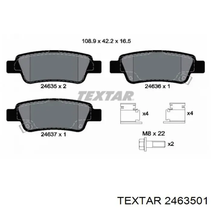 2463501 Textar pastillas de freno traseras