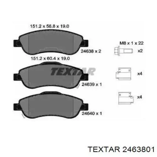 Comprar 2463801 Textar Pastillas delanteras de freno