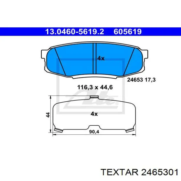 2465301 Textar pastillas de freno traseras